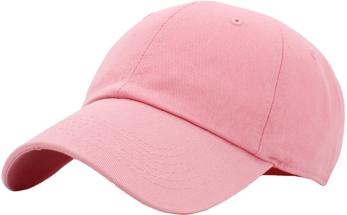 Pink Low Profile Baseball Caps Front Side View
